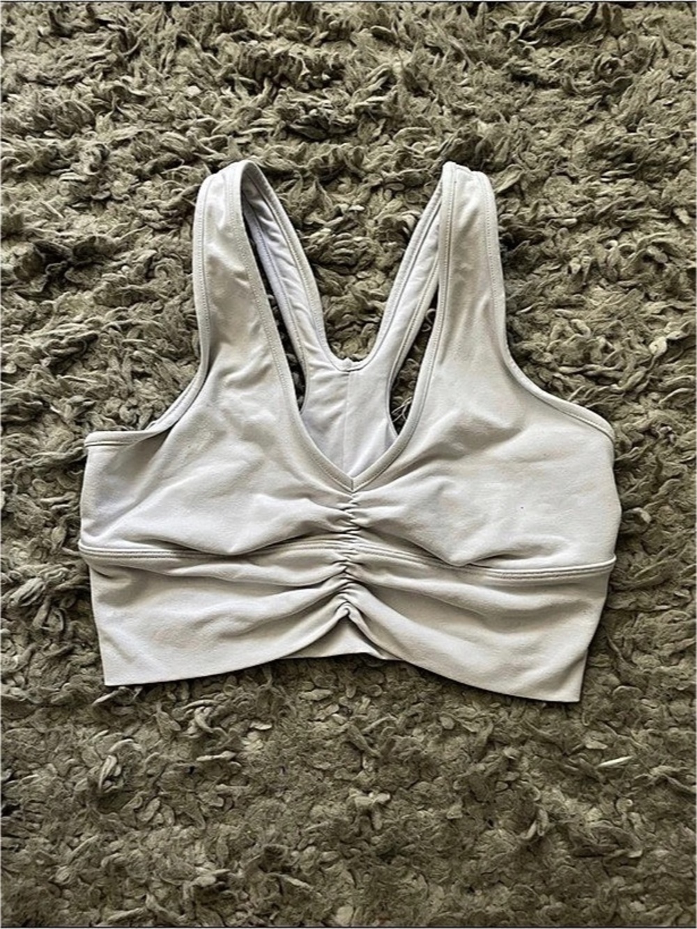 Alo Airlift Intrigue Bra Ruched White Sports Bra Size Medium